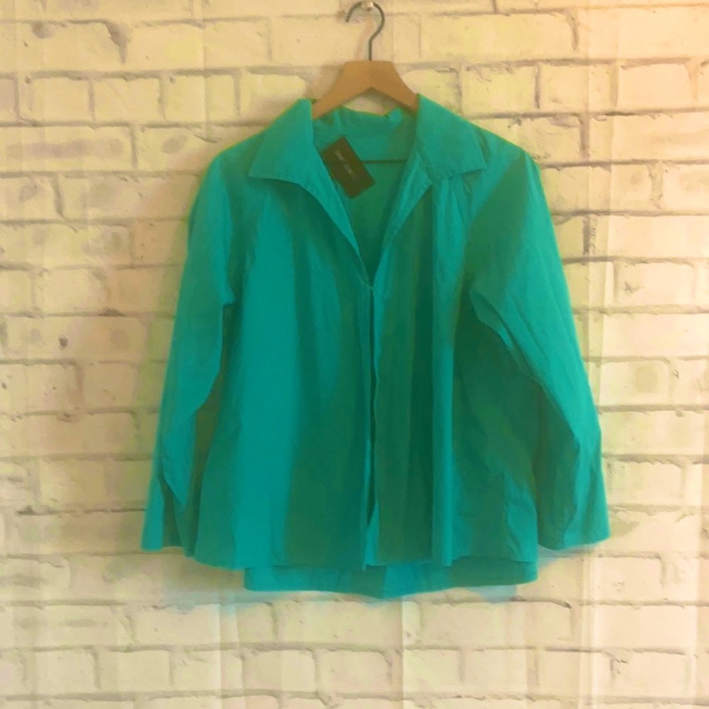 Lafayette 148 teal coat - Picture 1 of 3